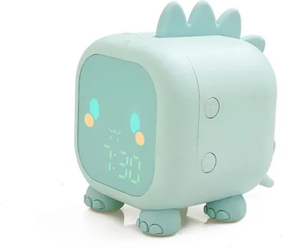 Produktbild von Avizar, Kinderwecker Mon Petit Dino mit Nachtlicht & Doppelalarm, Blau