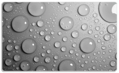 Produktbild von Wallario Frühstücksbrettchen aus Glas, je 14 x 23 cm, mit rutschfesten Füßen, Motiv Wassertropfen in schwarz weiß