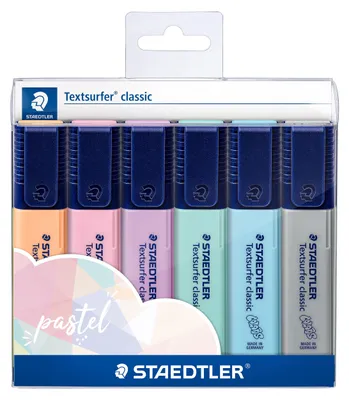 Zdjęcie produktu dla Staedtler 364 C, 6 szt., Jasny Niebieski, Jasny Szary, Mięta, Brzoskwiniowy, Różowy, Fioletowy, Polipropylen (PP), 1 mm, 5 mm, Atrament na bazie wody