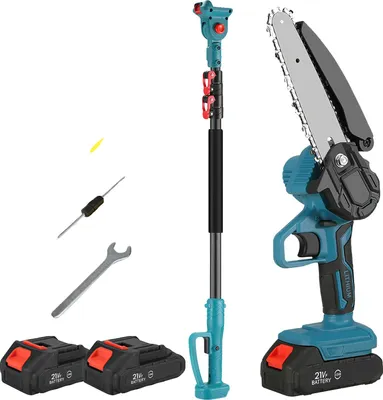Immagine prodotto di Motosega elettrica, versatile strumento 3 in 1, lunghezza regolabile, 6 pollici (con 2 batterie) -a