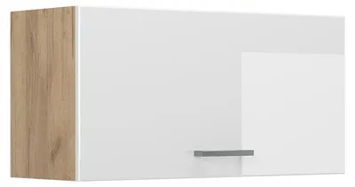 Productafbeelding van Hangkast Vicco R-Line Wit Hoogglans/Goudkleurig Eiken 80 cm Plat, Model 63092