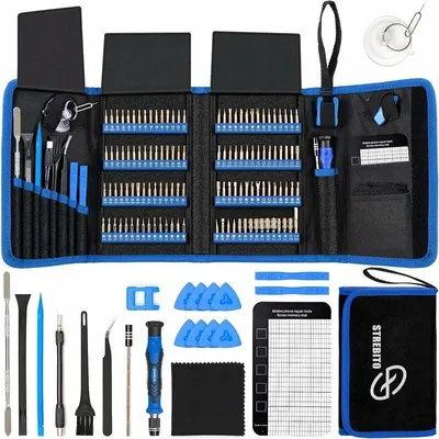 Produktbild von 142-teiliges elektronisches Präzisionswerkzeug mit 120-Bit-Reparaturwerkzeugsatz für iPhone, MacBook, Computer, tragbarer Computer, PC, Tablet, PS4, Xbox, Nintendo, Nachteile