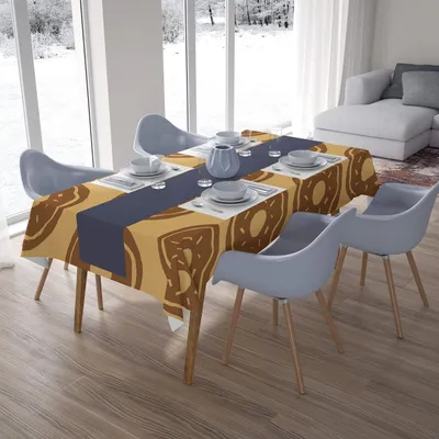 Tischdecke 100% Polyester, Anti-Schimmel, 140x200 cm, Braun