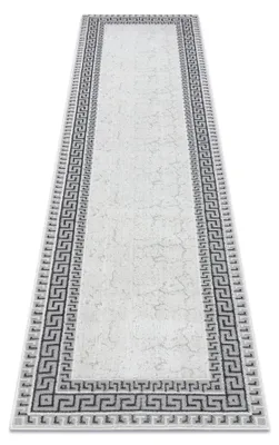 Image de Tapis, tapis de couloir ALLURE 1960 Clé grecque, cadre - Structurel, élégant, glamour blanc / gris gris 60x300 cm