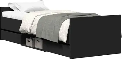 Obrázek produktu pro vidaXL Rám postele s čelem a nohou černý 90x200 cm