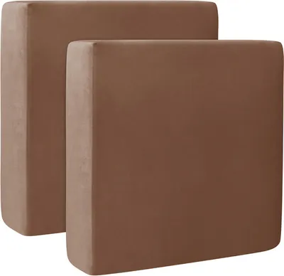 Image de 2 Housses de coussins de canapé stretch Velours doux Coussin de canapé Protection de meuble pour siège de canapé,Marron foncé