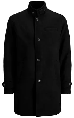 Produktbild von Jack & Jones XXL Wollmantel schwarz JPRBLAMELTON