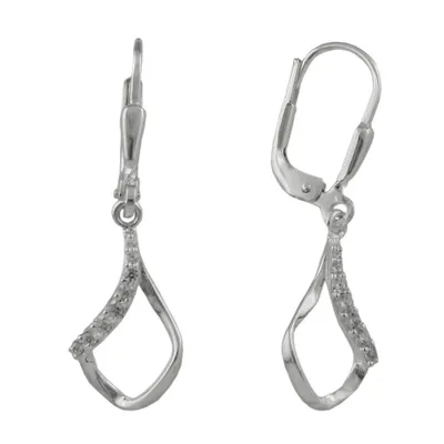 Produktbild von Ohrbrisur Ohrhänger Ohrringe 30x9mm Rhombus gedreht mit Zirkonias Silber 925