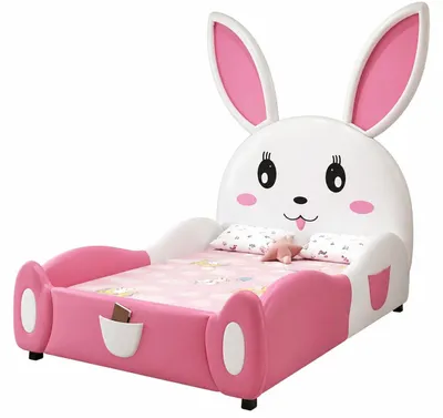 Produktbild von Rosa Kinderbett Häschen Bett für Mädchen LED-Beleuchtung