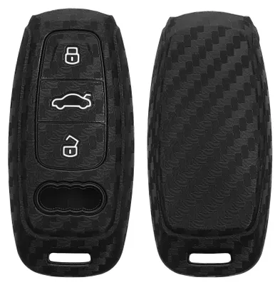 Produktbild von kwmobile Schlüsselhülle für Audi A6 A7 A8 Q7 Q8 3-Tasten Keyless Hülle - Autoschlüssel Schlüssel Hülle aus Silikon - Schlüsselschutz Gehäuse in