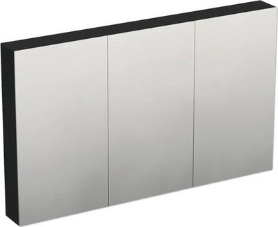 Jungborn Spiegelschrank TRENTA 120 x 14,4 x 72 cm schwarz zu LR29 matt 3-türig IP 44