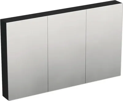 Produktbild von Jungborn Spiegelschrank TRENTA 120 x 14,4 x 72 cm schwarz zu LR29 matt 3-türig IP 44