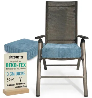 Obrázok produktu pre Vankúše24 - 2x vankúš na sedenie 40x40 cm 10 cm hrubý z manšestru | penový vankúš na stoličku s prateľným poťahom | pre seniorov a deti | vankúš na stoličku, vankúš na podlahu