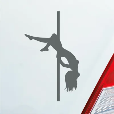 Produktbild von Auto Aufkleber Sexy Girl Mädchen Tanzen Poledance Strip GoGo Pin Up 12x7 cm Grau Sticker Heckscheibenaufkleber