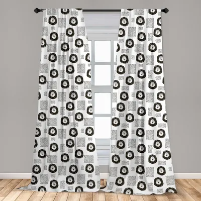 Produktbild von Abakuhaus, Fenstervorhänge, Hand gezeichneter Löwe, 2-Panel-Set, 150 x 175 cm