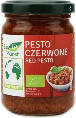 Zdjęcie produktu dla PESTO CZERWONE Z SUSZONYCH POMIDORÓW140 g -PLANET