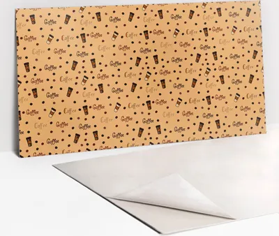 Produktbild von Dekorative PVC Wandpaneele - Küchenpaneele Rückwand hart Innenwand - 100 x 50 - Kaffee zeichnen