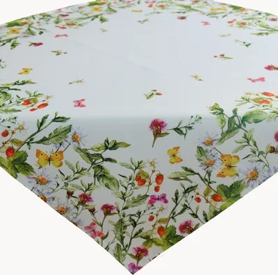 Image de Linge de table avec fleurs et papillons 85 x 85 cm