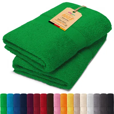 Produktbild von EllaTex PARIS 2er Set Handtücher 50x100 cm – 100% Baumwolle, 500 g/m² Frottier, in Farbe: Grün