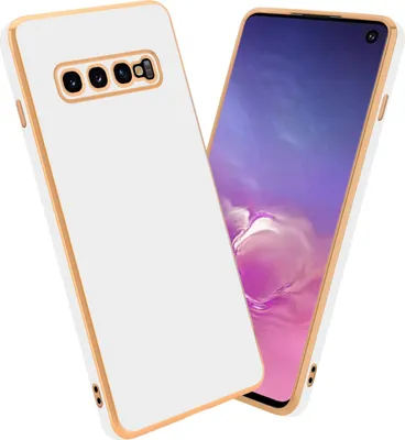 Produktbild von Cadorabo Schutzhülle für Samsung Galaxy S10 PLUS Hülle in Weiß Handyhülle TPU Silikon Kameraschutz Etui Case