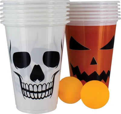 Produktbild von Paladone Halloween Pong Partyspiel mit Bechern und Bällen