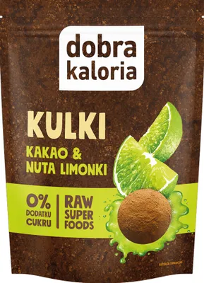 Obrázok produktu pre DALTOVÉ GULIČKY KAKAOVÉ A LIMETKA BEZ PRIDANÉHO CUKRU 58 g - DOBRÉ KALÓRIE