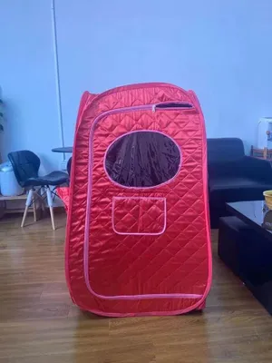 Produktbild von Tragbare Dampfsauna Home Sauna Dampfbad Saunazelt Heimsauna Sitzsauna 80x80x135cm Rot