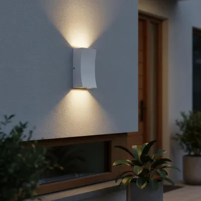 Productafbeelding van Wandspot Boxy up en down wit, AI-gegenereerde afbeelding