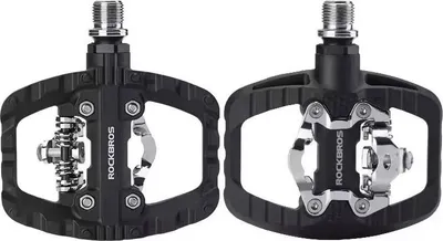 Zdjęcie produktu dla Pedały rowerowe MTB 2 w 1 zatrzaskowe Platformowe/SPD 370010001 czarne