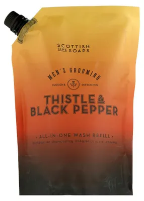 Produktbild von Scottish Fine Soaps 2in1 Duschgel Nachfüllpackung Thistle & Black Pepper 1,2 Liter