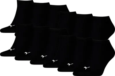 Produktbild von 12 Paar Uni Puma Sneaker Füßlinge kurze Socken in Schwarz Größe 47-49