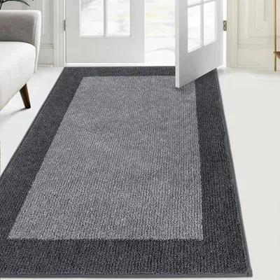 Productafbeelding van Schoonloopmat voor binnen, 86 x 150 cm, grijs, antislip, wasbaar, absorberend
