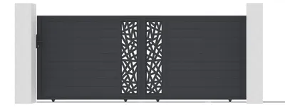 Produktbild von RUIVO 4 m Schiebetor, 160 cm hoch, graues Aluminium