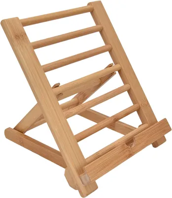 Imagen del producto de Soporte ajustable para tablet, de 6,7 x 8,7 pulgadas, hecho de madera de bambú, plegable, ideal para la cocina