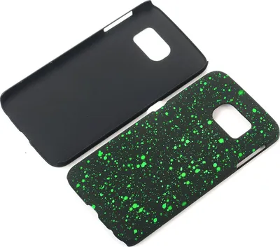 Produktbild von Handy Hülle Schutz Case Bumper Schale für Samsung Galaxy S6 Edge 3D Sterne Grün