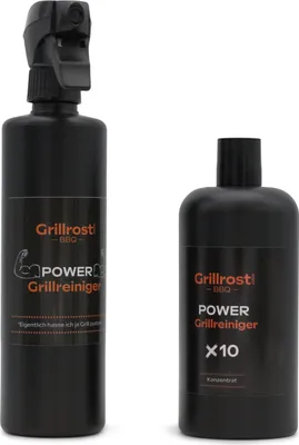 Two black bottles of grill cleaner are shown against a white background.