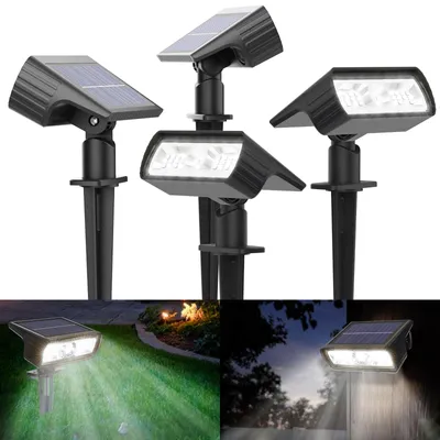 Solarlampen für außen, 4 Stück, kaltweiß, IP65, 2 Modi