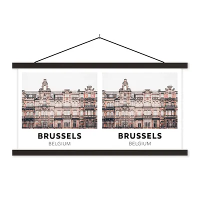 Produktbild von MuchoWow® Textilposter Brüssel - Belgien - Häuser 60x30 cm mit schwarzem Rahmen - Textilien