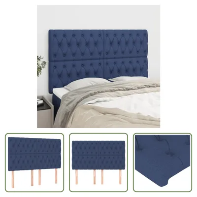 Produktbild von The Living Store Kopfteile 4 Stk. Blau 80x7x78/88 cm Stoff