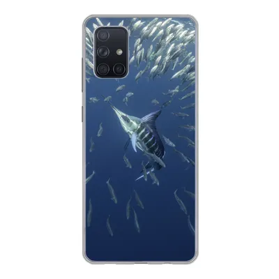 Produktbild von MuchoWow® Handyhülle Schutzhülle Hülle für Samsung Galaxy A51 Fisch - Schwertfisch - Wasser Silikon Softcase Handy Hülle - Schutzabdeckung