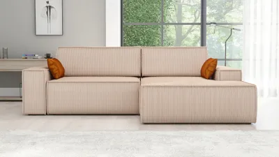 Produktbild von Ecksofa TOR mit Schlaffunktion. Farbe: Toffee.