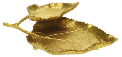 Produktbild von Meander Sierschaaltje Berkenblad ant. Goudkleur 17x11x3cm