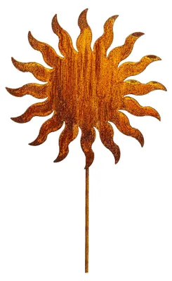 Produktbild von Gartenstecker 'Sonne' aus Metall mit Rostoptik, 60 cm