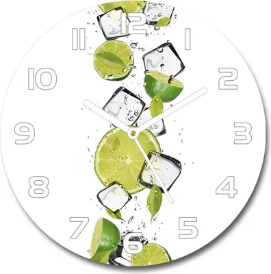 Produktbild von Wanduhr aus Glas 30fi Glasbild Glasuhr Gehärtetes Glas - weisse-zeiger - Lime with ice