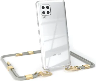 Produktbild von EAZY CASE Handykette für Samsung Galaxy A42 5G, Transparente Silikonhülle mit Band, Clear Case, abnehmbar in  Beige