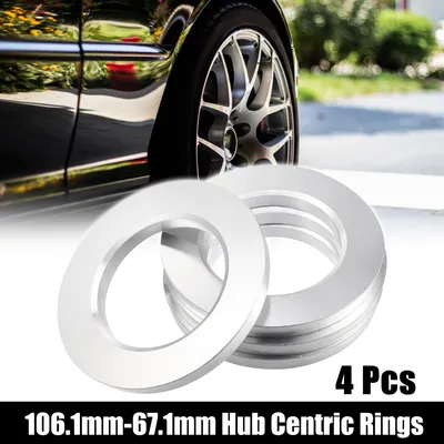 Image de 4pcs OD 106.1mm à ID 67.1mm Aluminium Alliage Voiture Hub Centrique Anneau