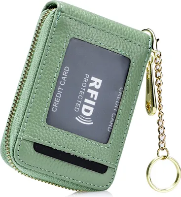 Produktbild von MODFU Hikeren Portemonnaie,Mini Geldbörse,Kartenetui,Kreditkartenetui,Leder Geldbörse Slim Wallet,Kreditkartenetui Wallet, Grün