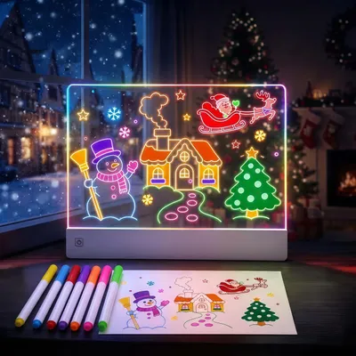 LED-Lichtzeichenbrett für Kinder, Acryl, USB-wiederaufladbar