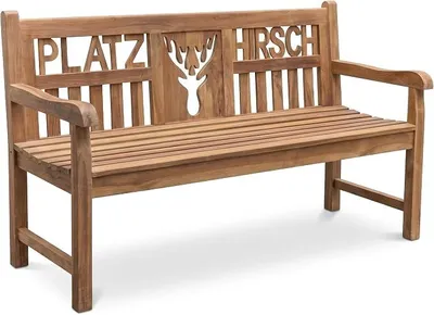 Imagen del producto de Banco de jardín de teca PLATZHIRSCH, 150 cm, para 3 personas, con reposabrazos