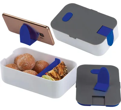 Produktbild von Brotdose / Lunchbox / mit Dampfventil und Handyhalter / Farbe: blau